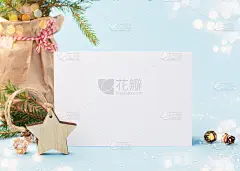 圣诞或新年冬季贺卡的模型。圣诞节零浪费环保理念。