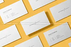 11款极简质感卡片名片企业vi应用设计作品空白贴图ps样机素材展示效果下载_颜格视觉