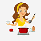 矢量卡通家庭主妇png免抠素材 厨房 设计图片 免费下载 页面网页 平面电商 创意素材 png素材