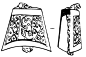 中国古典图案-钟形古物上的菱形和几何形
