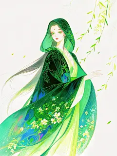 静中岁月，自由长春 #插画#东方美学 #入画江南 #古风 #国风古韵