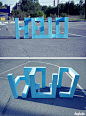 "In this clever guerilla marketing work by Dopludo Collective, three-dimensional shapes that stand up on their own in a parking lot reveal themselves to be a word when viewed from a certain angle." http://arcreactions.com/services/seo/