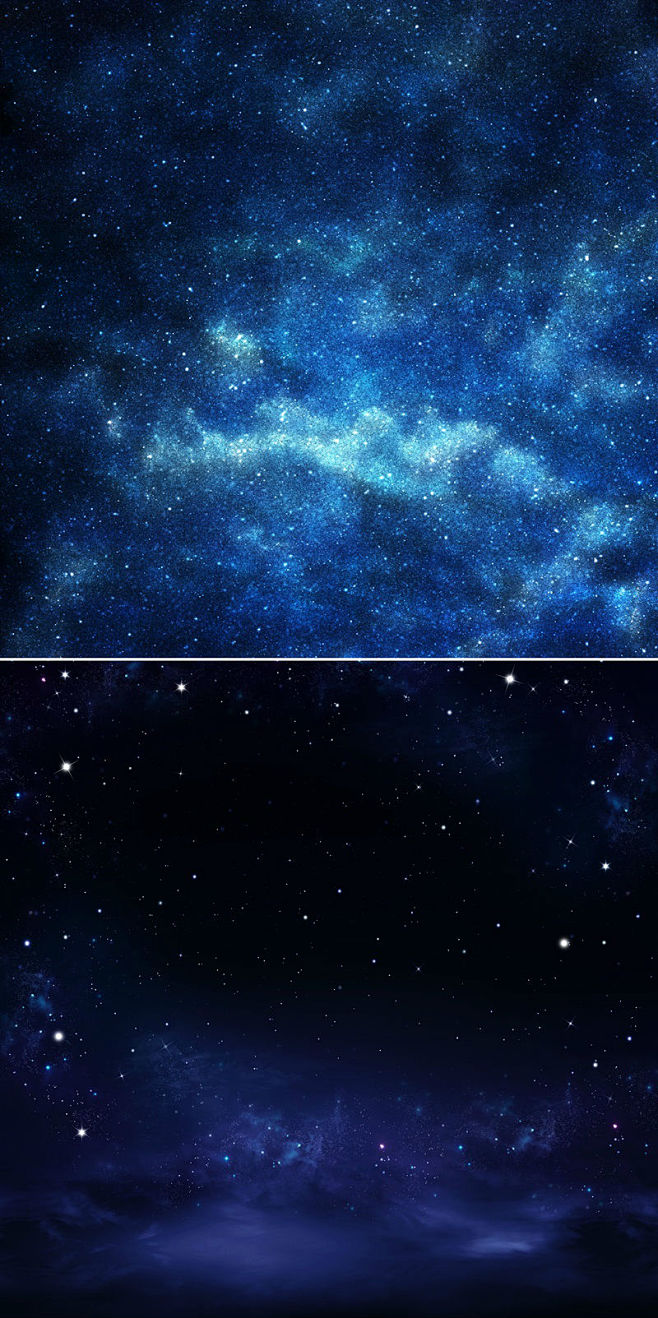 2张蓝色璀璨星空背景高清图片下载