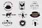 咖啡、咖啡店徽标设计模板 Badges for Coffee Collections :  