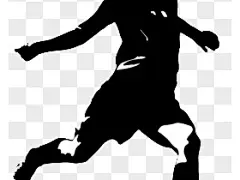 手绘踢足球的人物