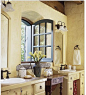 法式田园风格的浴室柜：天然木质和石材打造出最田园式的卫浴间，而以杏色为基调的浴室柜点缀上清丽的碎花图案，为浴室营造一种让怡心爽神的空间氛围。 #采集大赛#