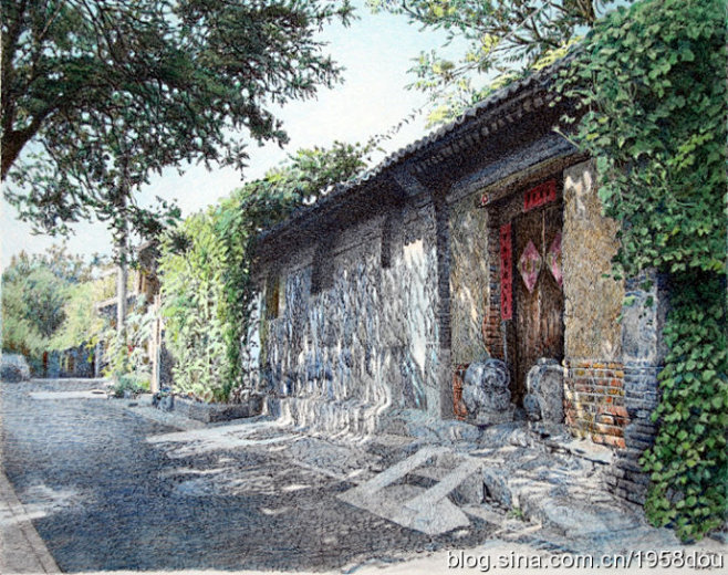 钢笔画家贾一凡的写实钢笔画作品
《胡同情...