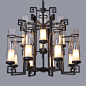现代中式灯具 酒店茶楼餐厅灯 仿古铁艺客厅灯创意大气新中式吊灯-淘宝网