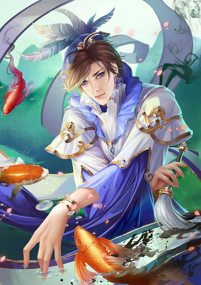 仙侠清秀剑侠大侠游侠游戏美术插画漫画画集原画立绘古风男子古风人物