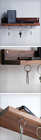 Magnetic wooden key shelf #productdesign: 