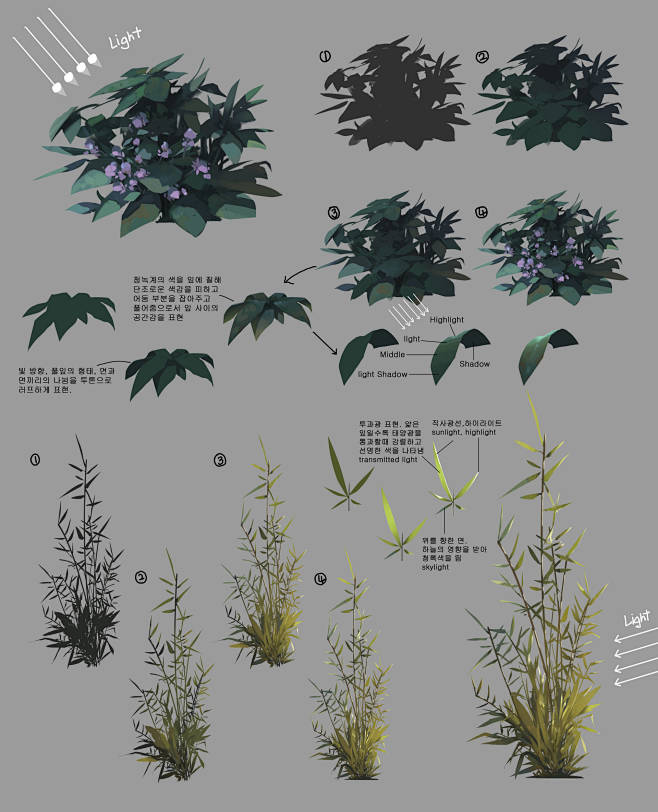 原画教程-灌木的画法