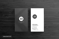 黑白色简易企业名片模板Corporate Business Card Template 设计模板 