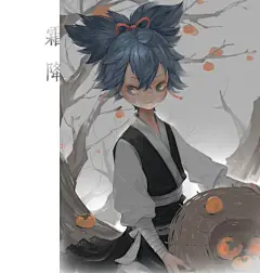 霜降-无良柴团_同人,刀剑乱舞,小夜左文字,厚涂_涂鸦王国插画