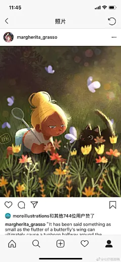 【插画分享】女孩和猫，可爱又美好的主题，加上这位画师温暖的色彩，金色的阳光，岁月静好的感觉。ins：margherita_grasso儿童插画超话 ​​​​