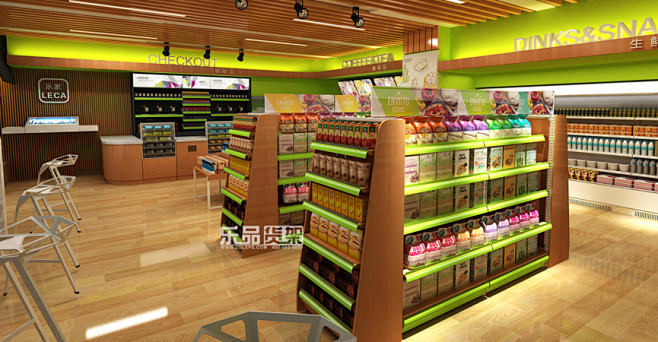 乐家精品便利店设计效果图_乐品货架—中国...