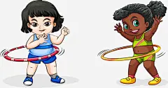 手绘转呼啦圈的女孩免抠素材_新图网 https://ixintu.com 健身 减肥 女孩 手绘 转呼啦圈 运动