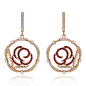 Buy Joal Red 925 Sterling Silver Rose Gold Plated Cubic Zirconia Earrings For Women And Girls For Wedding And Party Online at Low Prices in India | Amazon Jewellery Store - Amazon.in