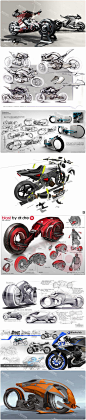 欧美工业设计 双轮车 机车 自行车概念设计稿 绘画临摹资料 素材-淘宝网