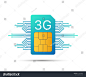3G, 4G, 5G, LTE Sim Card set : 3G, 4G, 5G, LTE Sim Card set. Mobile telecommunications technology symbol.