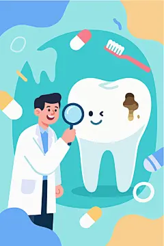 卡通风格牙齿健康保护