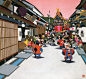HAZAMA。 貼り絵和風イラストレーション集。用色纸拼贴出日本的四季。