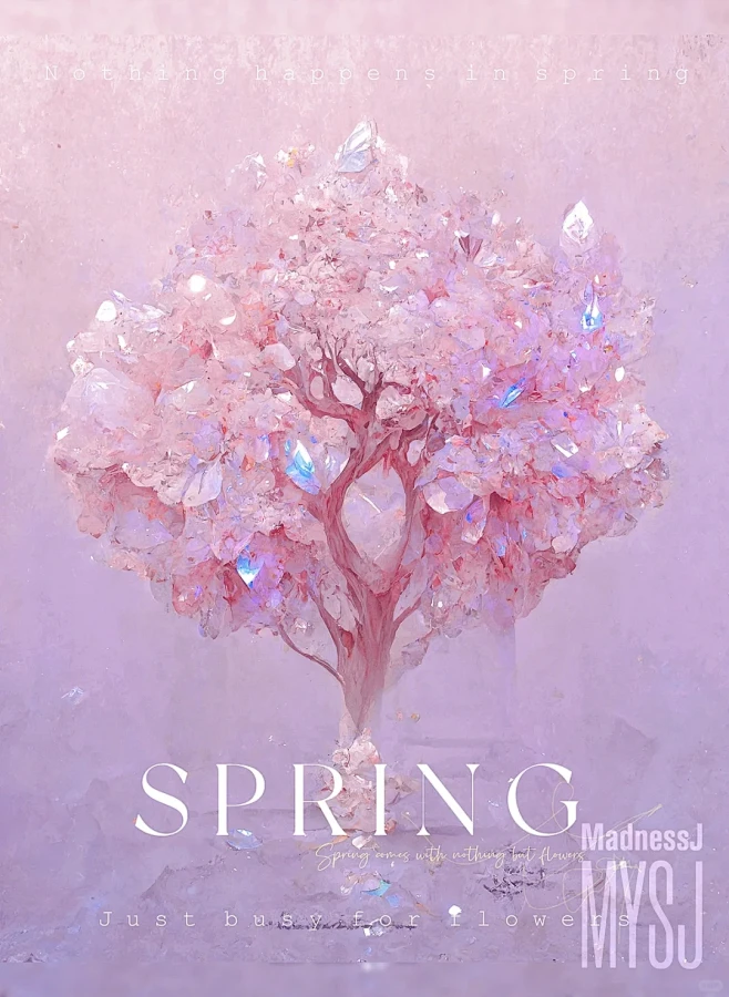 AI插画✨等一树桃花「彩虹粉晶树」 - ...