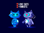 Love, cats + robots robot love cat characterdesign cartoon character illustration 3d 2d design