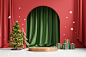 merry-christmas-event-product-display-podium-with-decoration-background-3d-rendering (2)
