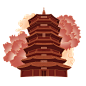 中国风古塔塔楼建筑