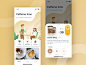 咖啡交付应用卡咖啡因咖啡app咖啡移动设计ios最小的ui清洁app图