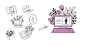 line drawing logo and icons for the web