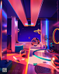 Space  c4d vaporwave Synthwave Retro Interior neon Scifi fantasy cinema4d