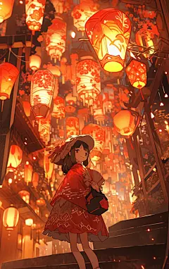 喜庆新年街上人物素材图片