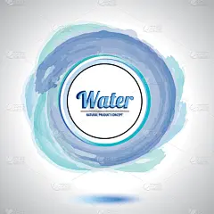 抽象的水循环元素。蓝色涂抹漩涡.