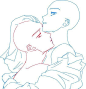 #绘画参考#换个姿势秀恩爱，这么好代的双人… - 半次元 - ACG爱好者社区