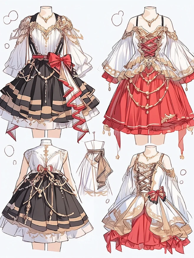 小裙子效果图｜服装展示-花瓣网