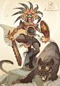 Tezcatlipoca Warrior, Kati StarSoulArt : Aztec 'Smoking Mirror' warrior, the devoter of Tezcatlipoca, and a cat person.
For CDChallenge topic "Aztec Warrior" 
https://www.instagram.com/starsoulart/
https://twitter.com/starsoulart