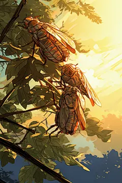 知了夏至插画元素