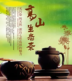 高山生态茶海报PSD图片