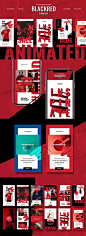 【文件可下载】欧美时尚抽象红黑酷炫海报banner社交媒体ps分层设计动态模板素材-淘宝网