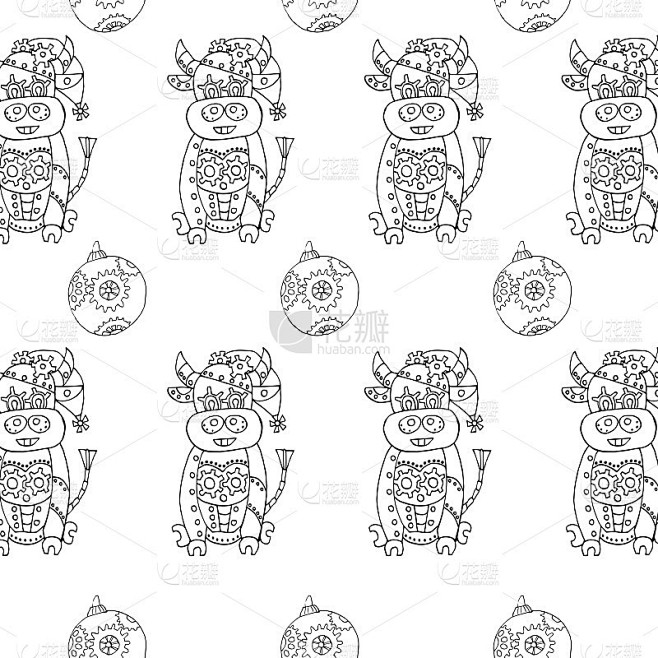 Seamless Christmas pattern with the 2021 symbol. S