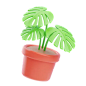 Monstera  3D Icon