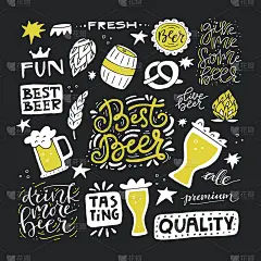 手绘啤酒插画