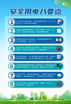 简约安全用电知识宣传海报设计