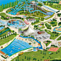map illustration digital illustration Theme Park theme park illustration amusement park