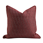 沙发抱枕美式现代样板房靠垫加厚靠包米灰黑色酒红方枕套床头枕-淘宝网