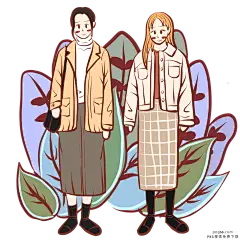 小清新文艺少女可爱卡通小插画 PNG搜索 可爱少女,女生,手绘清新植物,文静女生,装饰图案