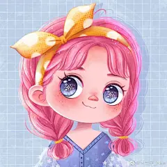 满天星河在你的眼里，
然后进入我的心里

儿童插画超话#每日一画##插画分享##女孩头像##头像##绘画# ​​​​