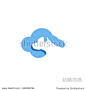 cloud dog shape icon vector logo