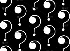 手绘的问号。黑白无缝图案。矢量图